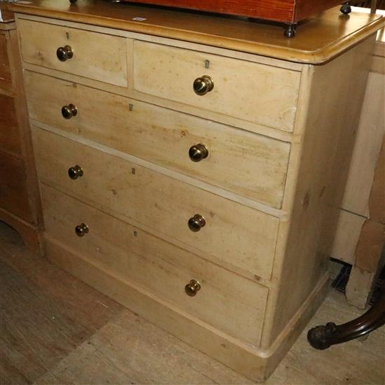 Pine chest of five drawers